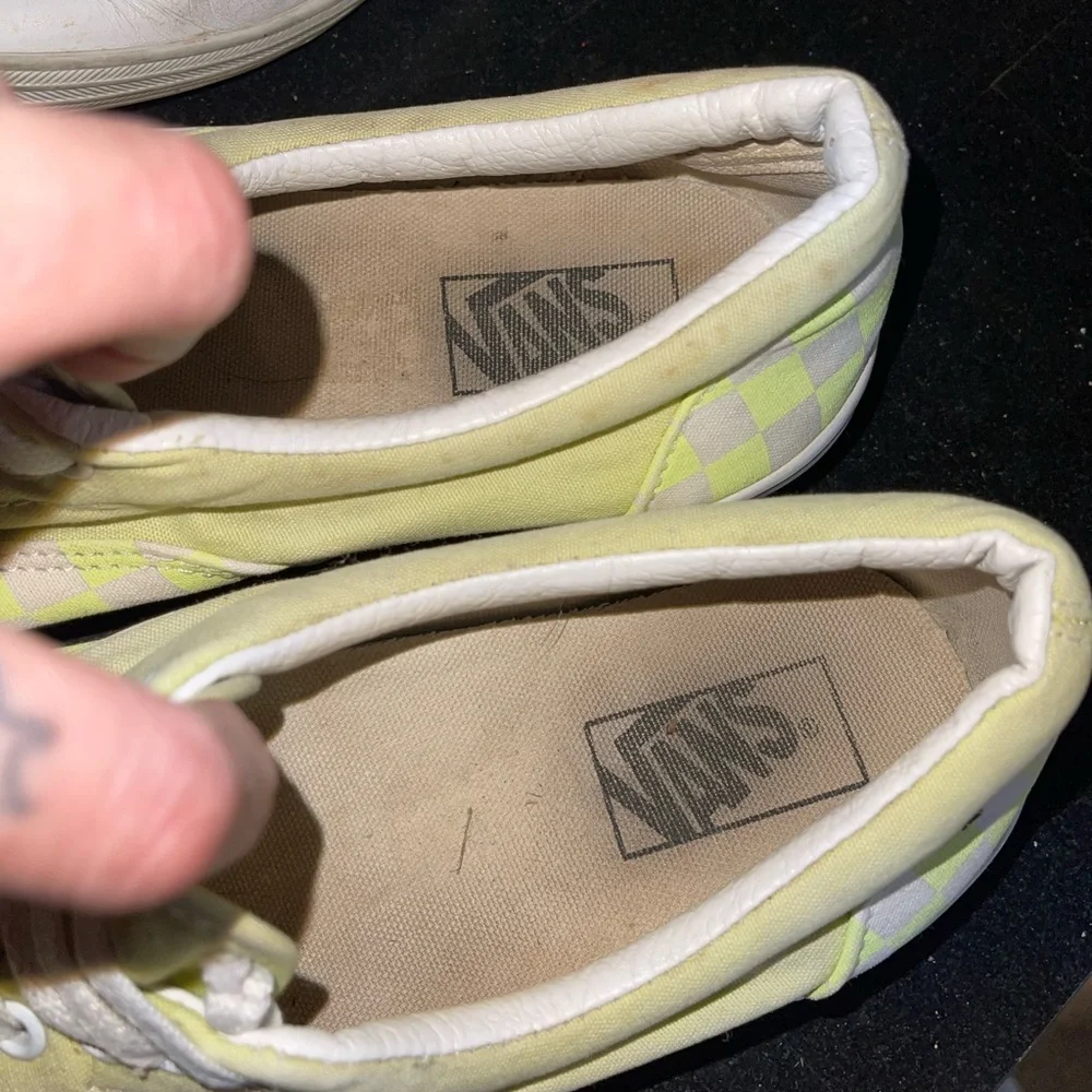 🔥 SOLD🔥Vans Era Lime Green & White Checkerboard Sneakers - Picture 3 of 8
